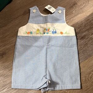 Good Lad- Easter Blue and White Striped Romper